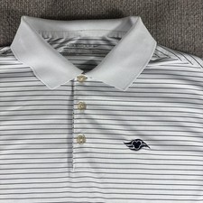 Nike Golf Dri-FIT Polo Shirt Mens M White Stripe Disney Cruise Mickey 585748-100