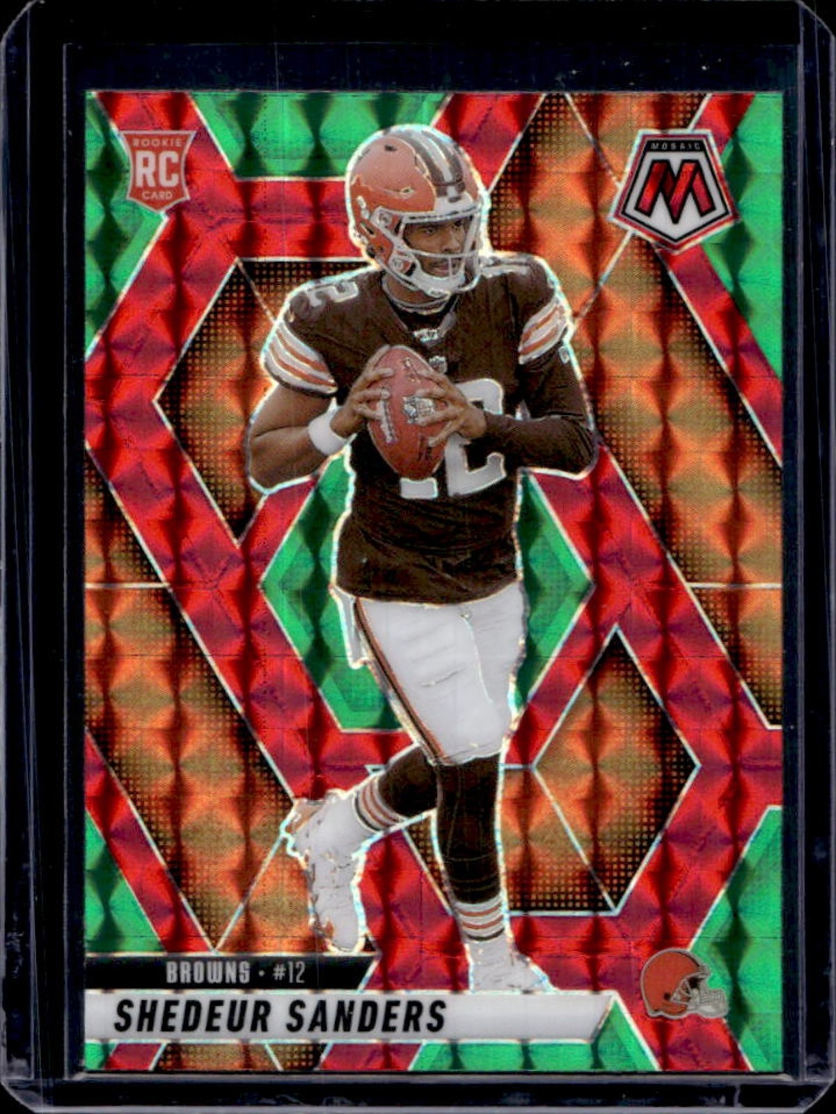 2025 Mosaic Shedeur Sanders Rookies RC Choice Red & Green Prizm #302 Browns