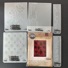 Holtz LOT of 6 Texture Fades Embossing Folder Poinsettia Snowflake Snow Holiday