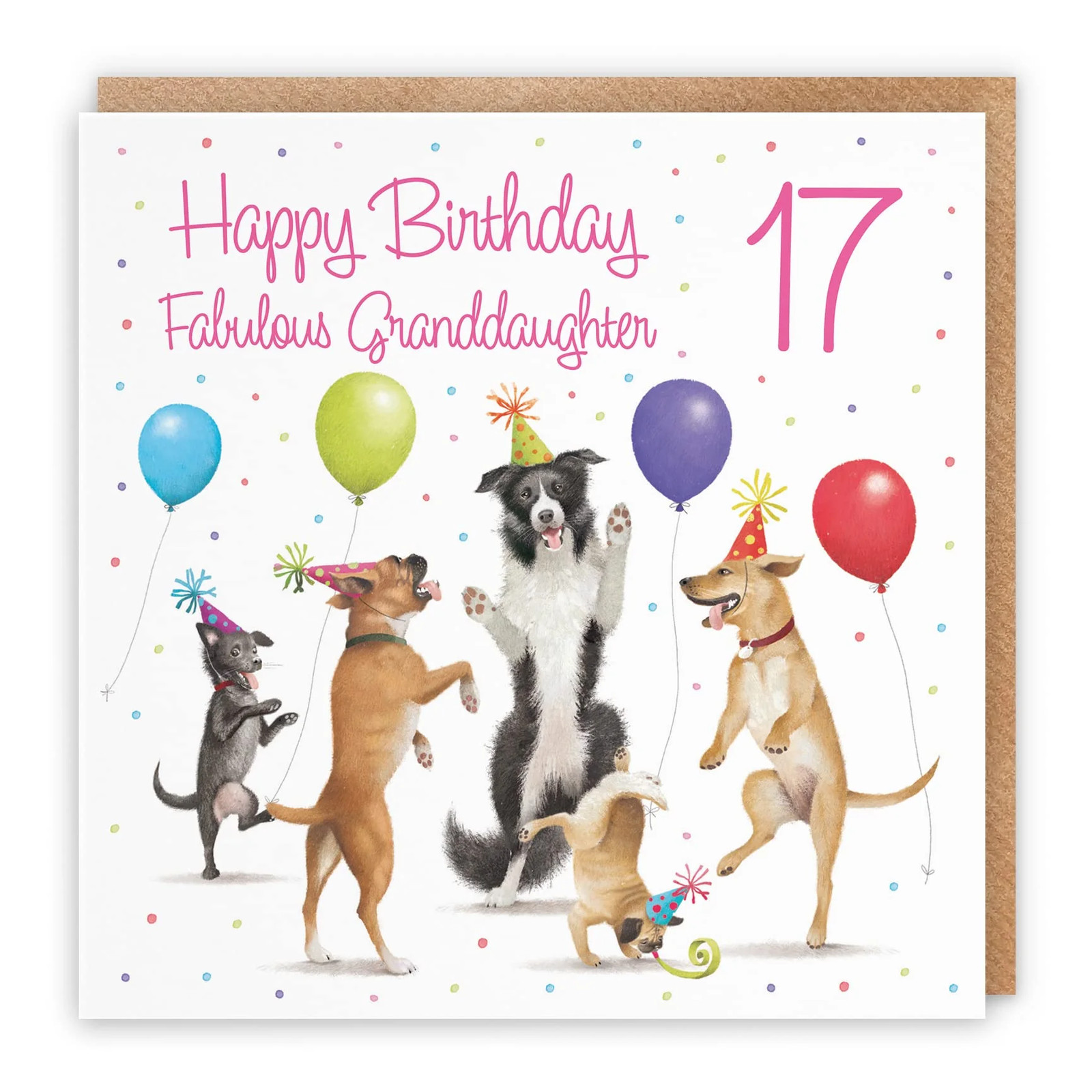 17th Granddaughter Birthday Card Dancing Dogs Milo's Gallery