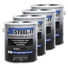 STEEL-IT Black Polyurethane Case 4 x 1 Gallon...
