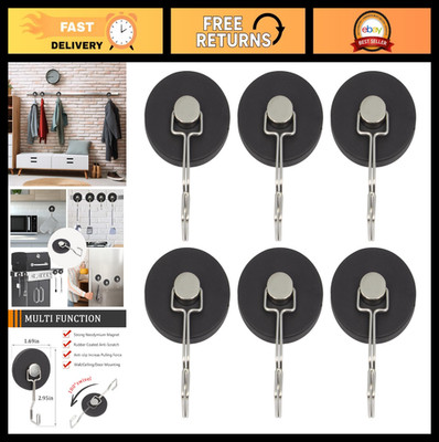 30LBS Heavy Duty Magnetic Hooks - Anti-Slip Rubber Coating, Strong & Durable