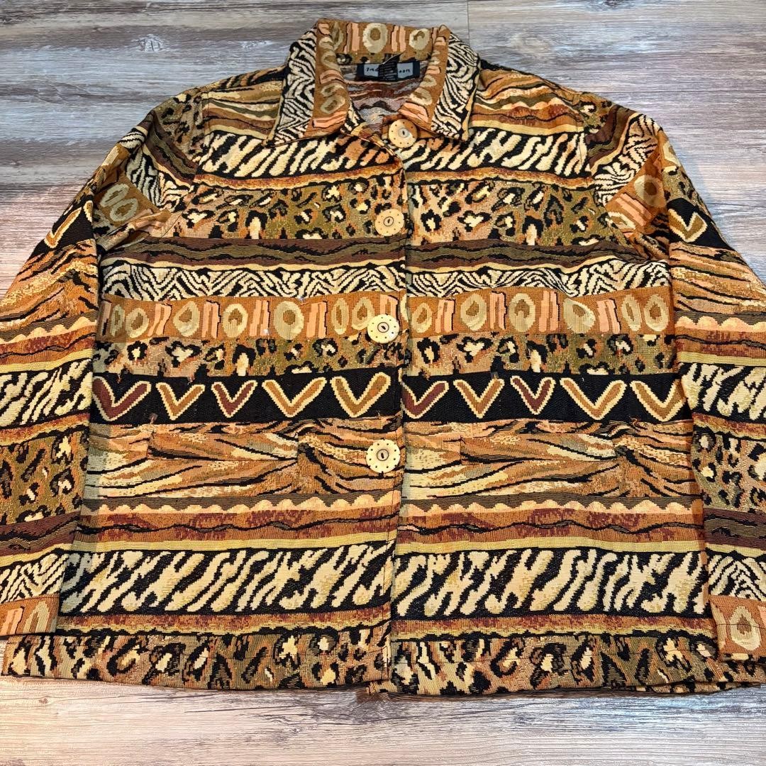 All-over Pattern Gobelin Jacket Ethnic Native Mad… - image 3