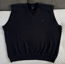 Paul  Shark Yachting 100 Wool V Neck Sweater Vest Navy Blue Made in Italy XXL