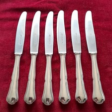 6 Dessertmesser WELLNER, Modell 291 Chippendale, 90 versilbert