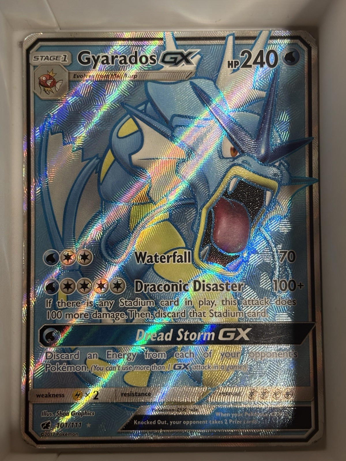 Pokemon TCG Gyarados GX Full Art Ultra Rare Card 101/111 Crimson Invasion SM