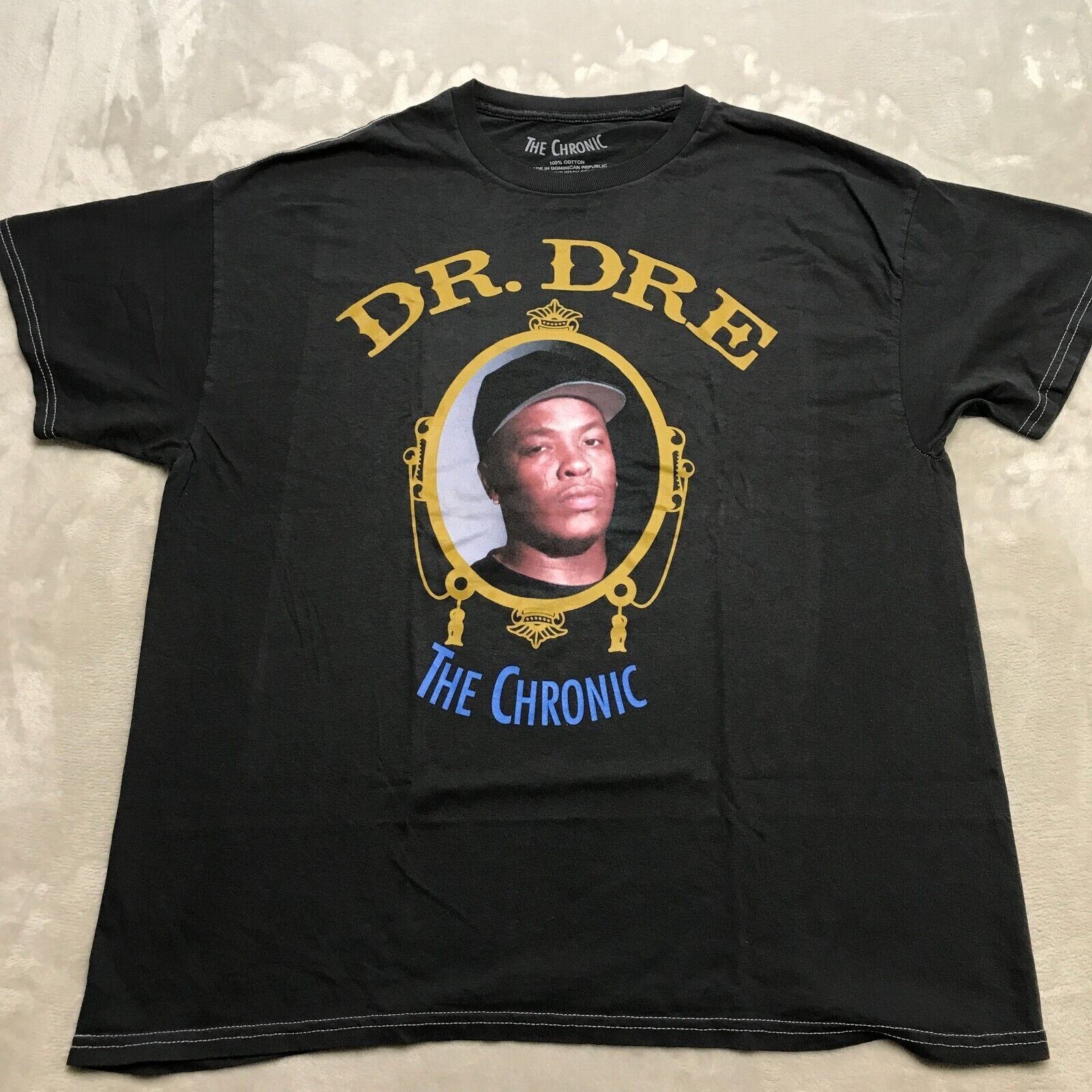 FILA T shirt maglietta grafica Dr. Dre uomo The Chronic copertina album grigio vintage lavaggio L
