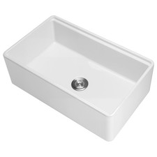 Undermount Farmhouse Sink 32.5x20 in Kitchen Single Bowl Basin Fireclay White