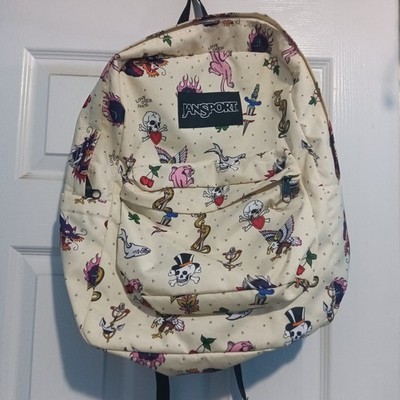 JanSport Traditional Tattoo Backpack Beige Graphic Print