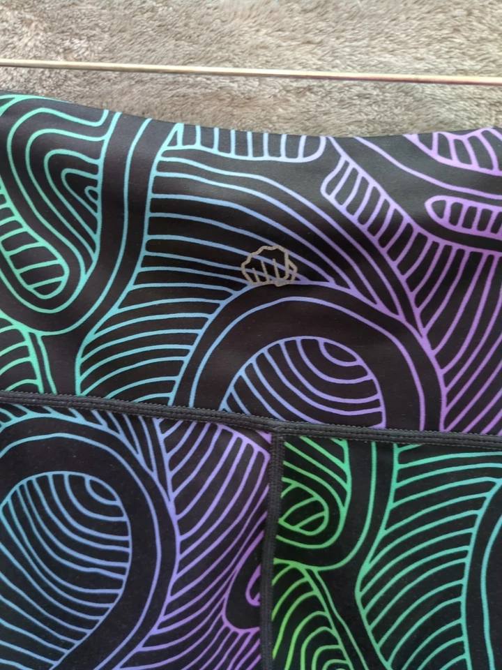 Leggings femininas XXL multicoloridas artísticas coloridas ombre redemoinhos casual desgaste atlético - Imagem 4 de 4