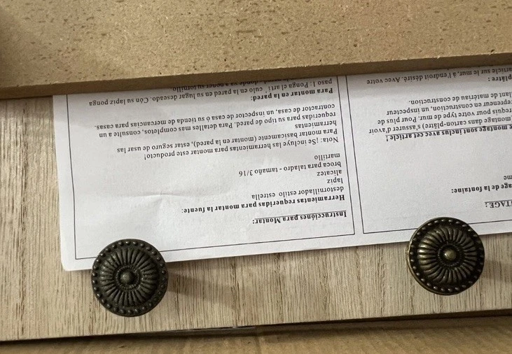 Chalkboard Calendar Wall Decor Display Shelf W/4 Hooks LARGE Wall-Mounted Wood - Image 4 of 4