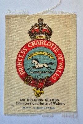 Vintage 5th Dragoon Guards Princess Charlotte B.D.V. Zigarettenseide