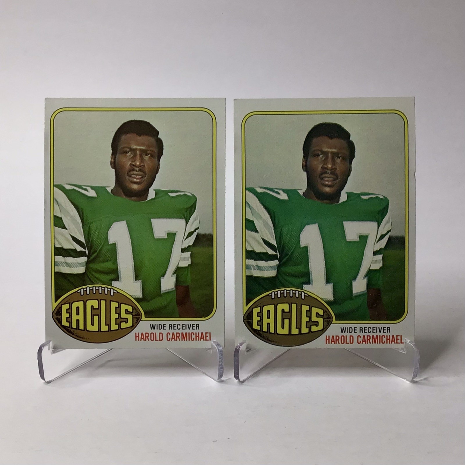 (2) 1976 Topps Harold Carmichael #425 Philadelphia Eagles Vintage Football