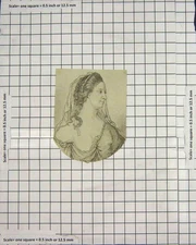 Original Old Antique Print Portrait Beautiful Lady Woman