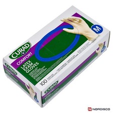 Curad CUR8105 Comfort Powder Free Latex Exam Gloves, M Medium