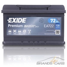 EXIDE AUTOBATTERIE 12V 72Ah STARTERBATTERIE 720A EA722 PREMIUM CARBON BOOST