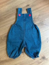 Vintage 90s Oshkosh B gosh denim balloon overalls with red buttons 6-9m