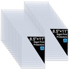 30 PCS 8.5x11 Inch Hard Plastic Sheet Protectors Rigid Document Sleeves