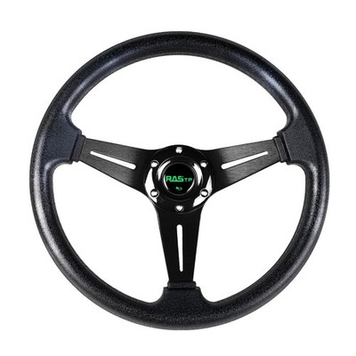 RASTP Universal Racing Steering Wheel 13.8 /350mm 6 Bolts Grip Vinyl Leather ...