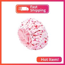 Shower Cap for Women Terry Lined Bath Cap Large Reusable Waterproof Elastic Band