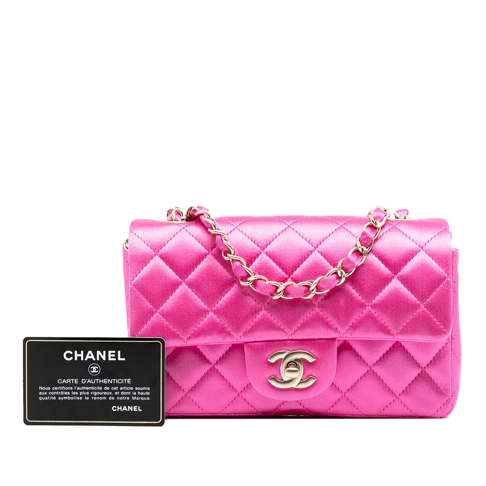 Authenticated Chanel Mini Rectangular Classic Sat… - image 8