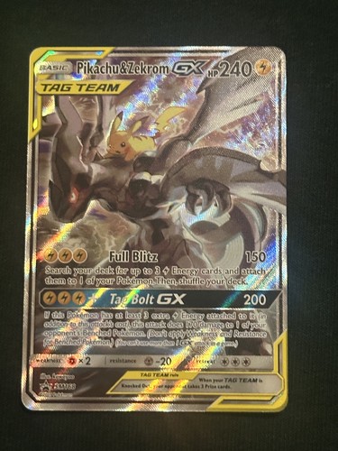 Pokemon Pikachu & Zekrom GX SM168 Sun & Moon Tag Team Black Star Promo NM Card