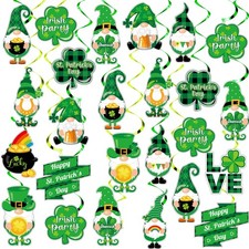84 PCS St Patricks Day Decorations Swirls St Patrick's Day Hanging Swirls Sai...
