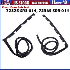 Pair Left Right Front Door Sub Seal For Honda Civic Ex Coupe 1992-1995 1993