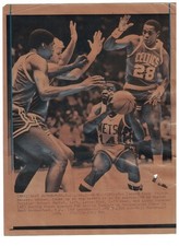 Larry Bird Boston Celtics Original 1984 AP Laser Photo vs New Jersey Nets