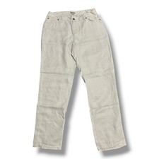 J. Jill Women's 100 Linen Straight Leg Pants Light Gray 10 Quiet Luxury Coastal