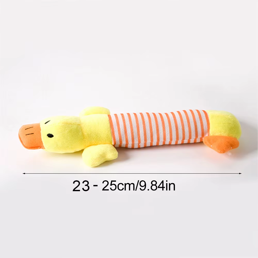 Cute Squeaky Plush Duck Dog Toy with Chew Rope Interactive Pet Accessory