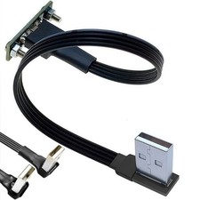 Flexible USB 2.0 Extender Cable Panel Mount For Computer Keyboards Mouse Black