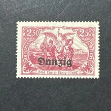 1920 Free City Of Danzig 2.5 Reichsmark MNH Overprint Collectible Stamp
