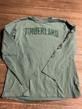 Youth XL Timberland Long Sleeve Graphic T Shirt Logo Sleeve 18/20 Green