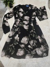 Simply Vera Vera Wang Black Floral Long-Sleeve Office Dress, Size 6