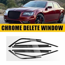 Fit 2011-2023 Chrysler 300 Gloss Black Chrome Delete Blackout Window Cover Decal