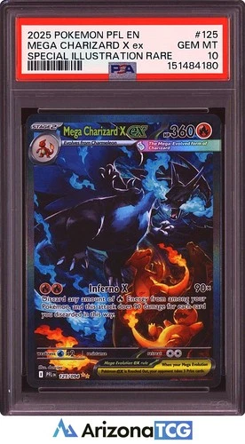 Pokemon 2025 Mega Charizard X ex 125/094 SIR Phantasmal Flames GEM MINT PSA 10