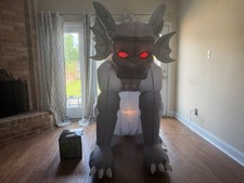 2005 Gemmy 7’ Gargoyle With Red Eyes Halloween Airblown Lighted Inflatable