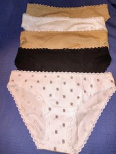 MEDIUM - VICTORIA'S SECRET HIGH LEG SOLID/LACE AND LOGO BRIEF - NWT LOT OF 5