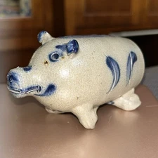 ROWE Pottery Stoneware Pig Bank Salt Glaze 1993 4 1/2" by 2 3/4" 