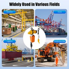 1 Ton Electric Chain Hoist Winch w/ 10FT 20Mn2 Chain Wired Remote Control 110V