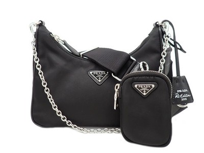 Prada 1BH204 Nylon Leather Black Re-Edition 2005 Re-Nylon Shoulder Bag #053