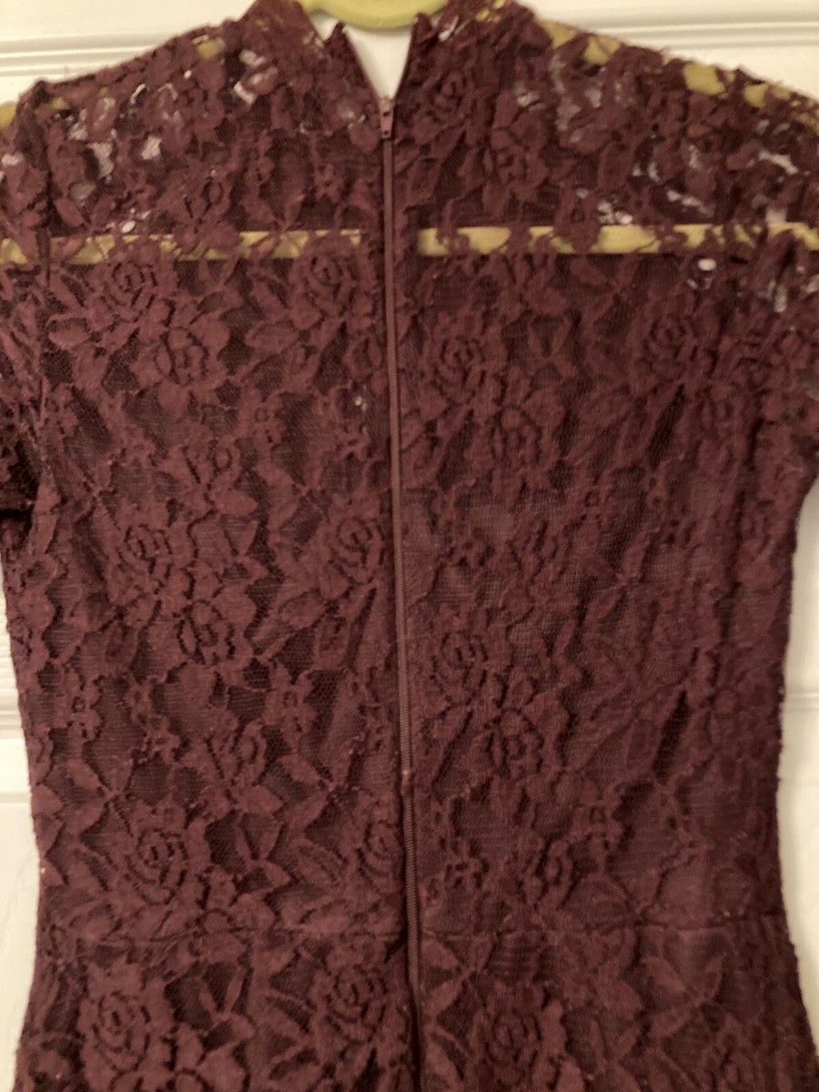Charlotte Russe Lace Burgundy Color Body-con Dress Size Small | eBay