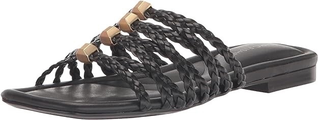 Marc Fisher Womens Lelina Black Strappy Slide Sandals Size 7 M New