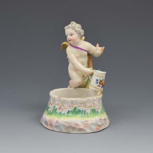 Fine KPM Berlin Porcelain Figural Table Salt Cupid & Well c.1870 Putto Cherub - Picture 3 of 15