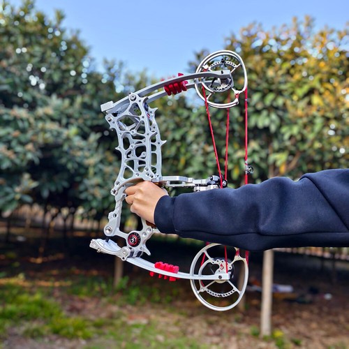 22" Compound Bow 30-75lbs Short Axis Steel Ball Arrow Archery Hunting Fish RH LH - Picture 11 of 29