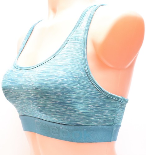 Sujetador deportivo para mujer Reebok de soporte medio (REW171BR01006) color azul puerto, XS - Imagen 8 de 9