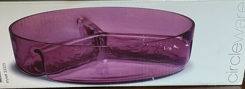 Circleware Purple Divided Dish Bowl Heavy & Beautiful IOB Turkey. 11” Diameter - Picture 3 of 5