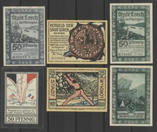 Lorch City 25 Pfennig & 2x 50 Pfennig Emergency Money Series Notes GM 815.3 (762