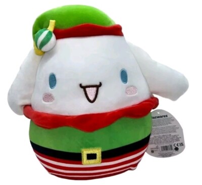 Squishmallows 10' Sanrio Cinnamroll Hello Kitty Christmas Holiday Elf. New W/Tag